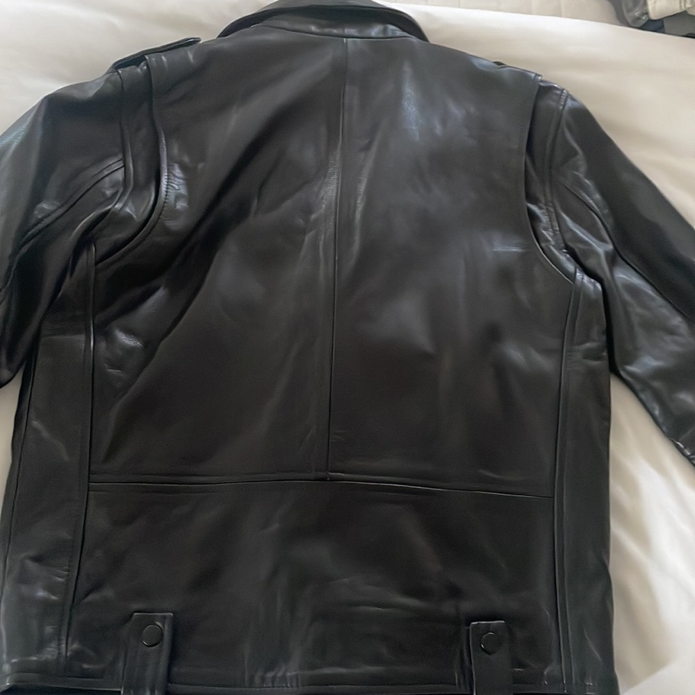 NWOT JOE'S JEANS LEATHER MOTO BIKER ZIP JACKET Sz M - Picture 7 of 14